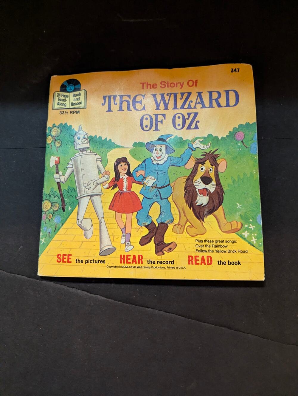 Vintage 1977 Walt Disney Disneyland The Story of The Wizard of Oz Book & Record